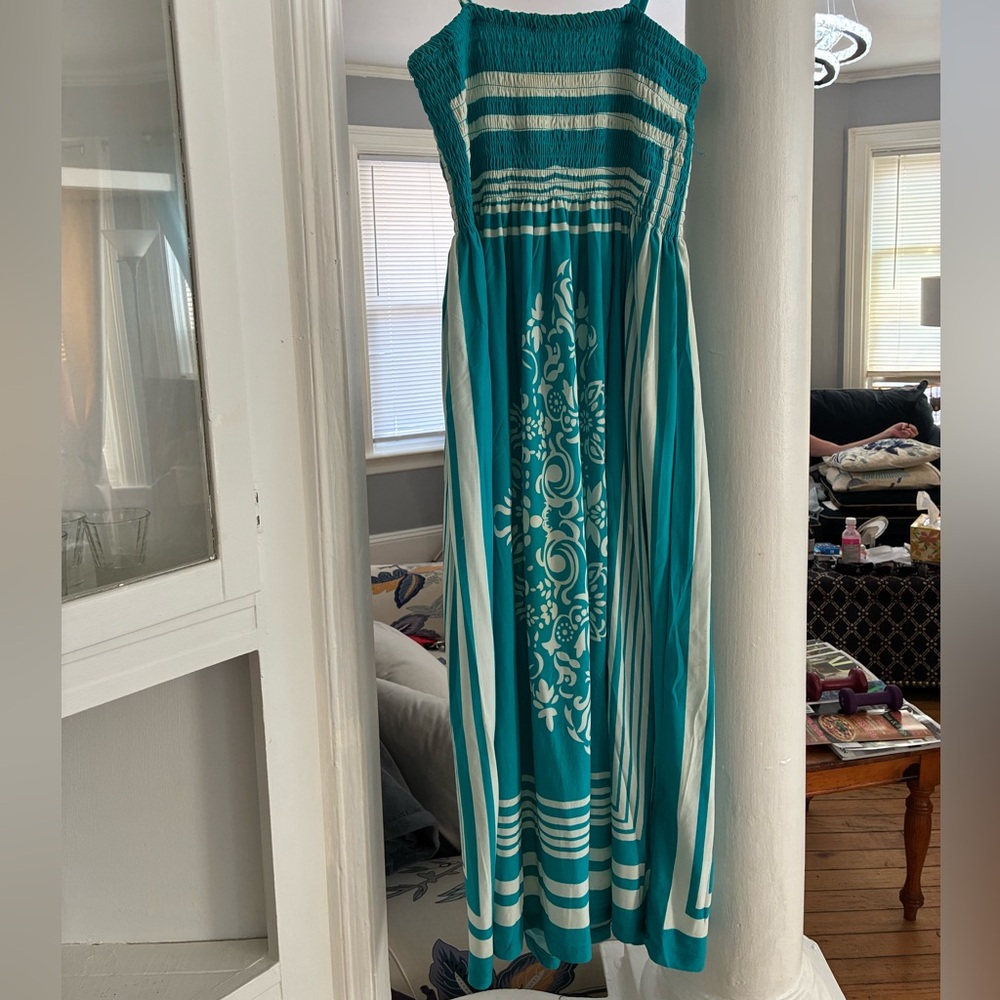 5th & Love Teal and White Maxi Dress